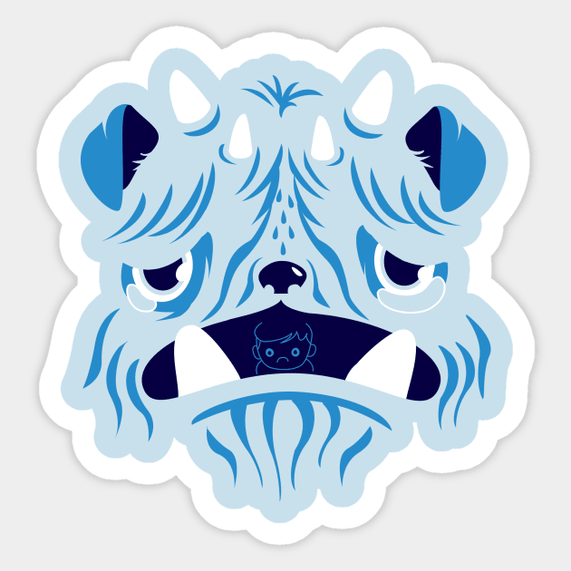 Sad Blue Monster Sticker by ivejustquitsmoking